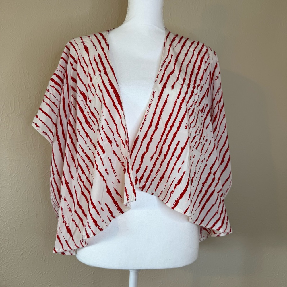 Y2K Forever 21 Red and White Striped Cape